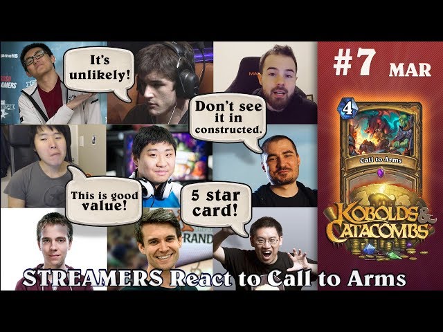 Hearthstone Streamers React to Call to Arms. Card Review. (Kripparrian, Disguised Toast, Trump...)