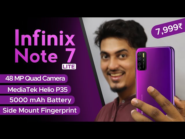 Infinix Note 7 Lite - 48MP Quad Camera, 5000 mAh Battery and Side Mounted Fingerprint in 7,999₹ 🔥🔥🔥