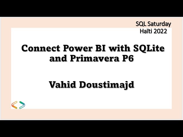 Connect Power BI with SQLite and Primavera P6 - Vahid Doustimajd