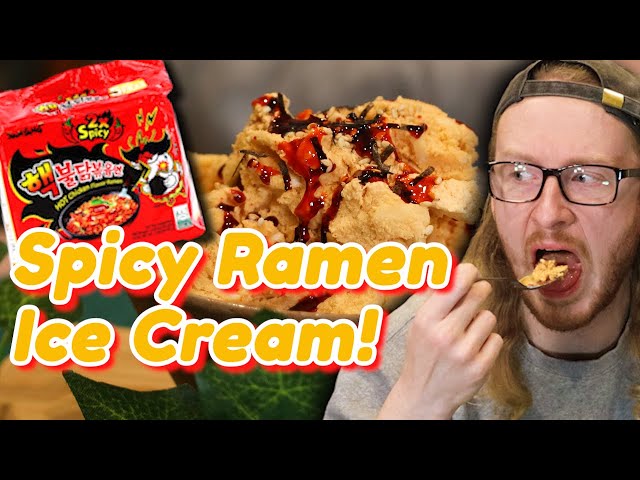 Spicy Ramen Ice Cream [HOME MADE] 2X Spicy Samyang Buldak! | Churn & Burn #1