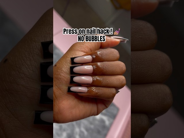 How to get no bubbles in your press on nails! #nailhacks