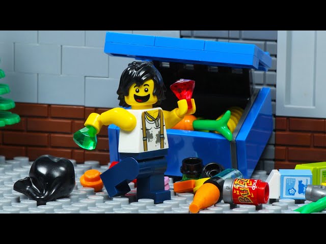 Lego City Homeless Finding Diamonds From The Trash