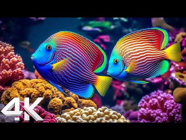Beautiful Coral Reef Fish 4K (ULTRA HD) - Relaxing Music Coral Reefs, Fish & Colorful Sea Life
