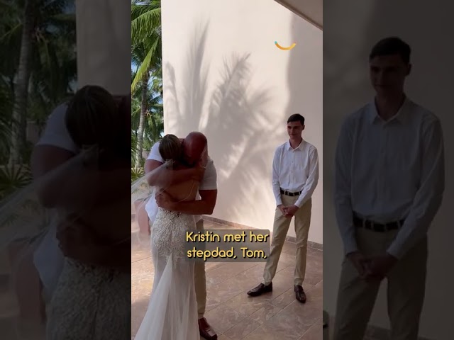 Stepdad, who raised stepdaughter since she was 4, sees her in first look on wedding day ❤️ #shorts