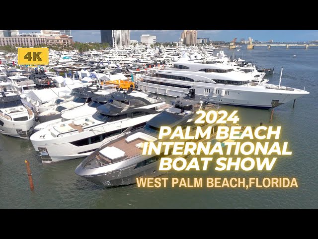 2024 Palm Beach International Boat Show. Stunning 4K Footage! Downtown West Palm Beach Florida