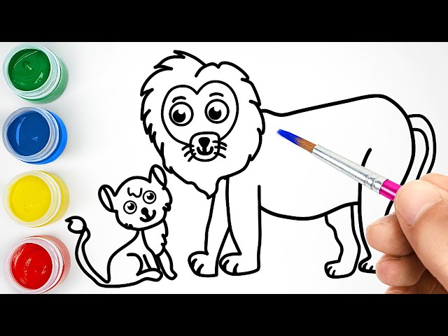 Drawing Lion Family || Fun Educational Video For Kids & Toddlers