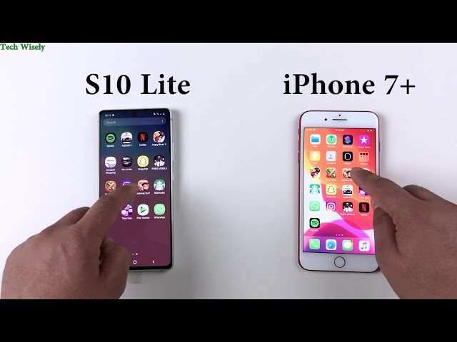 SAMSUNG S10 Lite vs iPhone 7+ | Speed Test Comparison