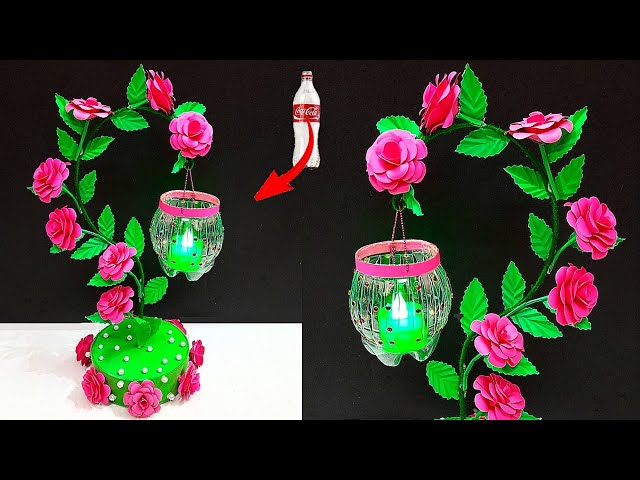 Easy showpiece/tealight holder made From Plastic Bottle| DIY home decoration ideas| bottle craft