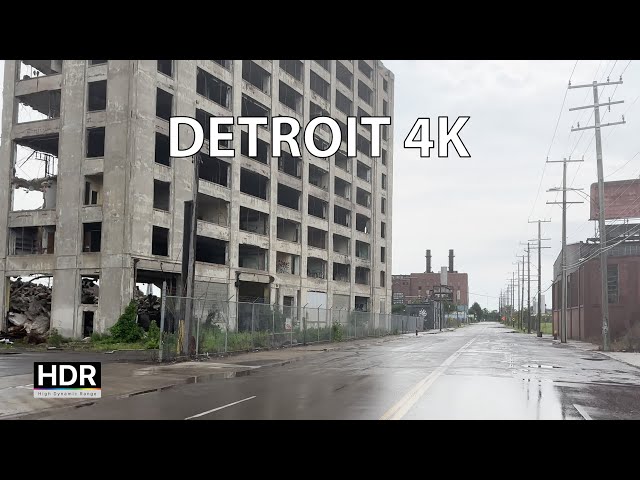 Driving Detroit 4K HDR - Southside Heavy Industry Closures - USA