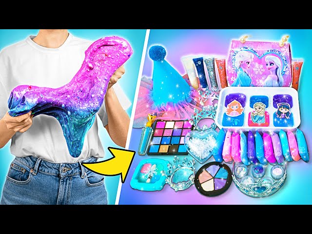 FUN DIY! || Shiny Glittery Charms with Elsa || Rainbow Unicorn || Magical Giant Slime