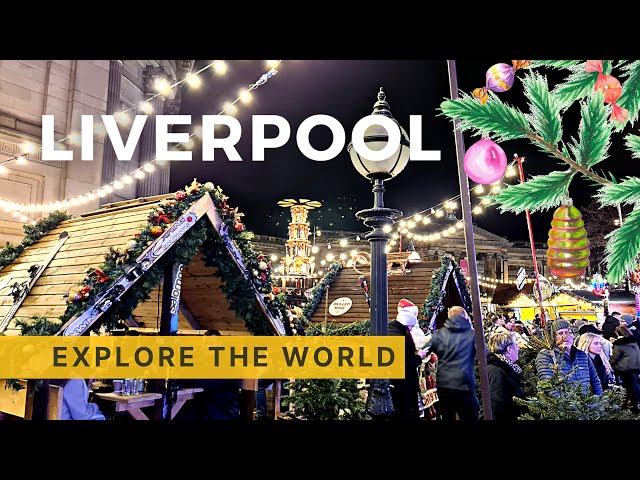 🇬🇧 Liverpool 🎄🎅  Christmas Market Walking Tour | England, UK | 4K video