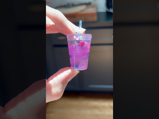 making a mini berry refresher shaker 🫐 #tinyfoods #miniverse #crafting