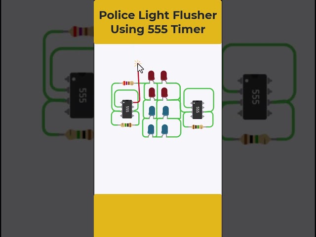 How to Make a Police Light Flusher with 555 Timer #timer #diy #shorts