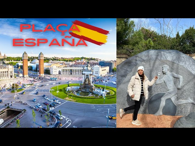 Plaça España: Where Barcelona's Past Meets Present | March 2024 | Walking Tour 🏙️ | 🇪🇸 HD