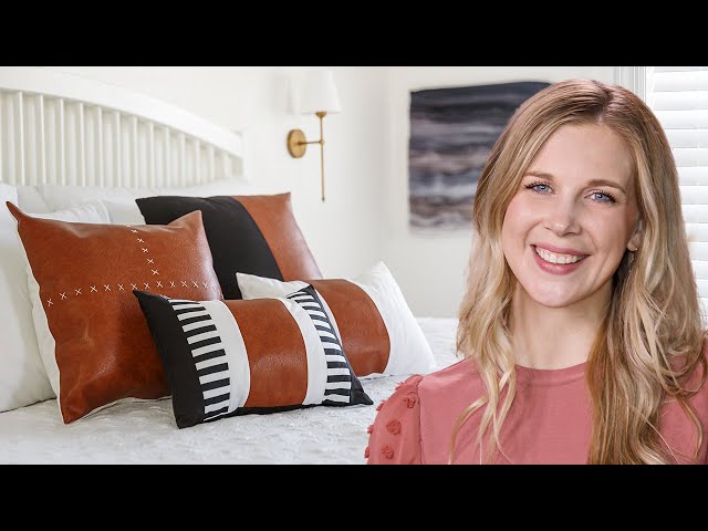 How to Make a Faux Leather and Stripe Throw Pillow - Free Project Tutorial