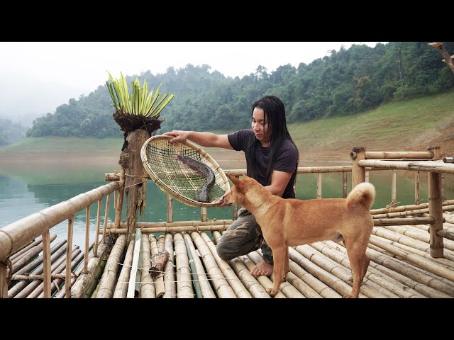 Weaving Bamboo Baskets, Fish Traps, Catch and Cook, River Survival Shelters | EP.334