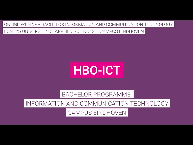 Webinar HBO-ICT - Fontys ICT