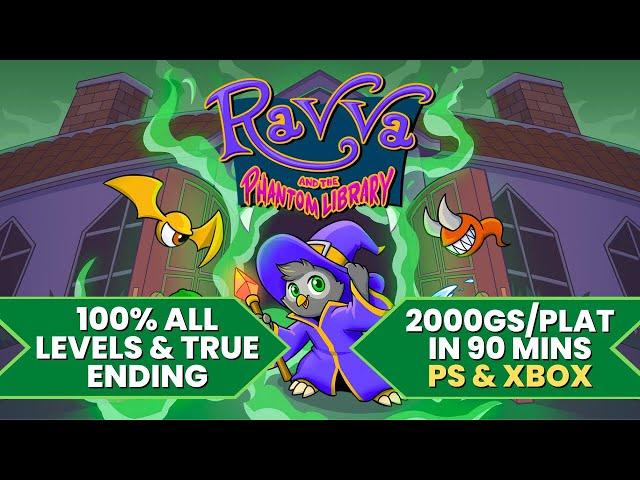 Ravva and the Phantom Library - 100% All Levels & True Ending (3000GS/Platinum in 90 Mins)