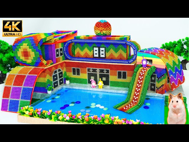 DIY - How To Build Villa Swimming Pool & Water Slide From Rooftop with Magnetic Balls (Satisfying)