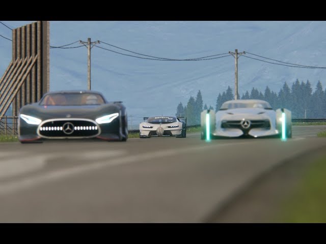 Bugatti Vison GT vs Mercedes-Benz Vision GT vs Mercedes-Benz Silver Arrow Concept at Hihglands