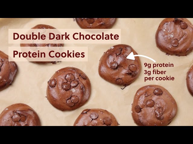 Protein Cookies | Double Dark Chocolate, Soft, Flourless, Free of Gluten, Dairy, Refined Sugar