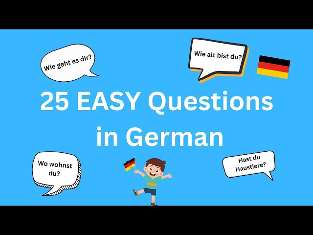 25 EASY Questions in GERMAN 🇩🇪 | German for children | German Vocabulary | KidsGerman
