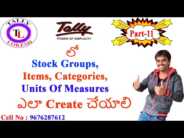 How to CreateGST Stock Groups,Items,Categories,Units of Measures in TALLY||TELUGU||