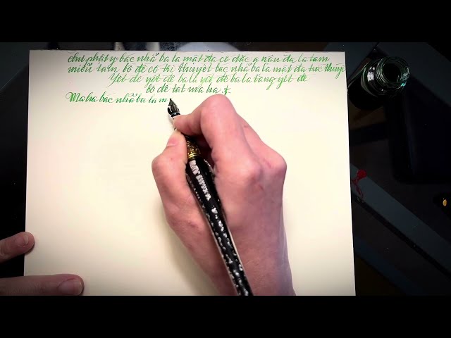 Soothing pen on paper sound | writing ASMR |  real time | dip pen calligraphy