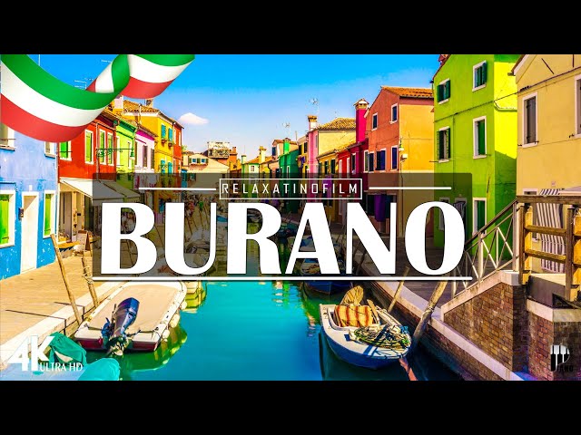 Beautiful Burano 4K • Relaxing Italian Music, Instrumental Romantic • Video 4K UltraHD