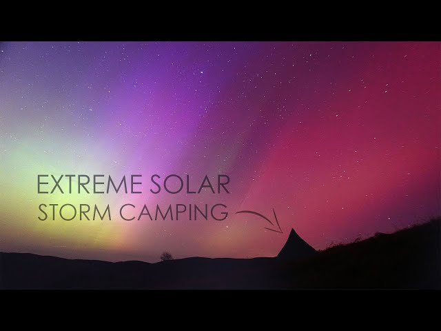Solo Camping Under Northern Lights • Extreme & Unexpected Solar Storm