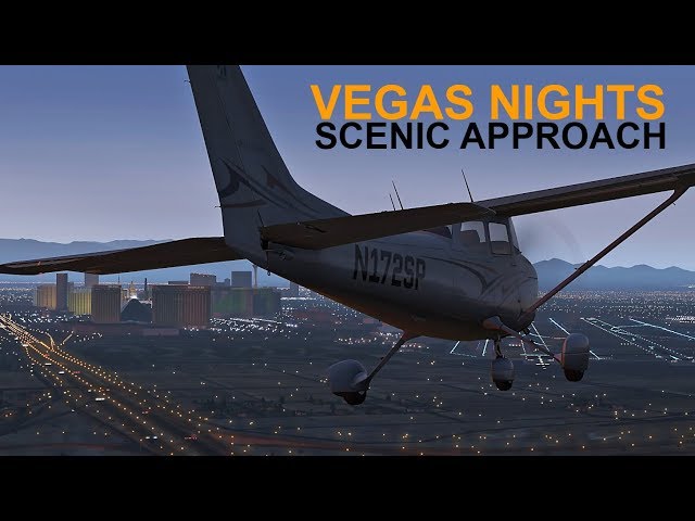 X-Plane 11 | From Salt to Sin, Vegas Evening Approach | Cessna 172