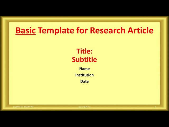 2023 Dr Rey Ty. PPT Basic Blank Template for Presentation of Research Articles v1
