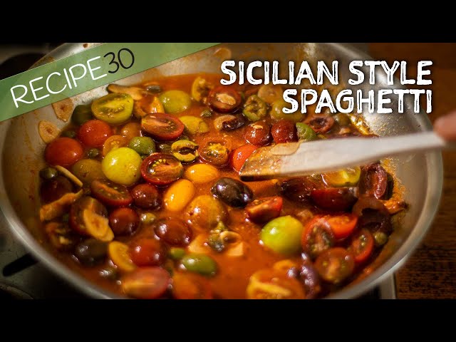 Sicilian Style Spaghetti - Simple 20 minute meal