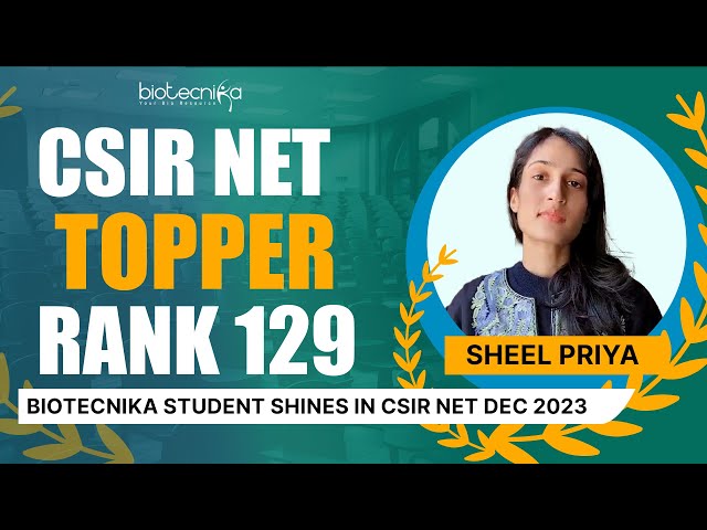 Sheel Priya - Lakshya Batch Student Qualifies CSIR NET Dec 2023 With JRF Rank 129 - Congratulations
