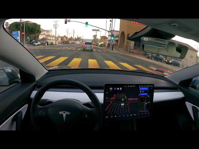Raw 1x Tesla Autopilot FSD Manhattan Beach to Del Amo Mall