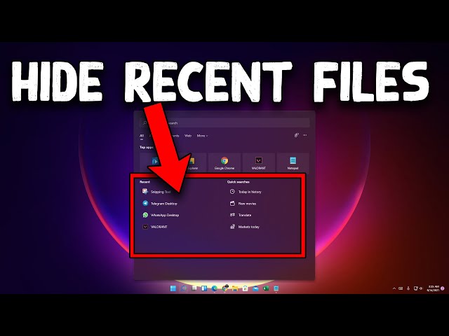 How To Hide/Disable Recent Files or Search History in Windows 11's Start Menu