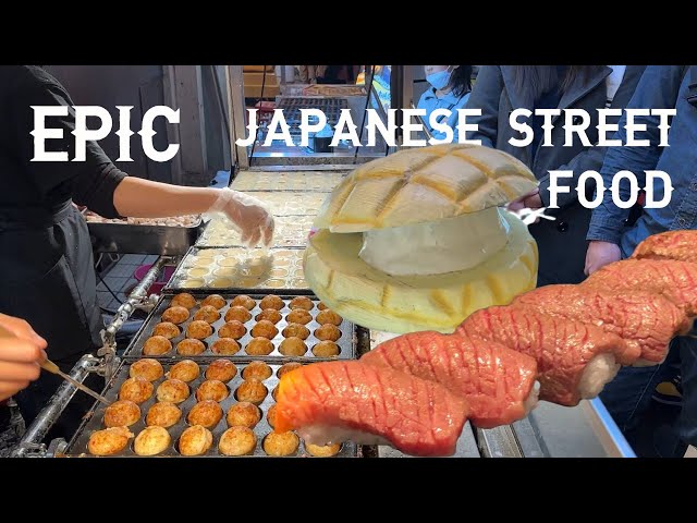 EPIC JAPANESE STREET FOOD, DOTONBORI, OSAKA – MELON PAN, KOBE BEEF, TAKOYAKI, YAKISOBA, OKONOMIYAKI