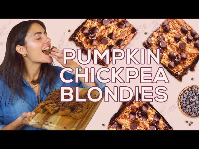 Pumpkin Chickpea Blondies (Healthy Pumpkin Treat!) - Two Spoons