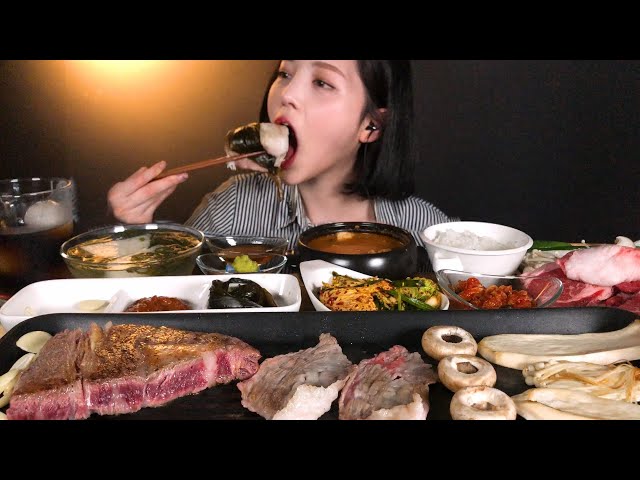 ENG SUB)Mukbang ASMR of Beef Brisket, Sirloin and Thin Flank Korean Eating Show