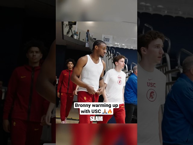 Bronny James Back Warming Up With USC 🙏🏽🔥