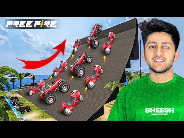 I Made Longest Ramp In Free Fire 😂 Funny Car Challenge 1 Vs 1 - Garena Free Fire