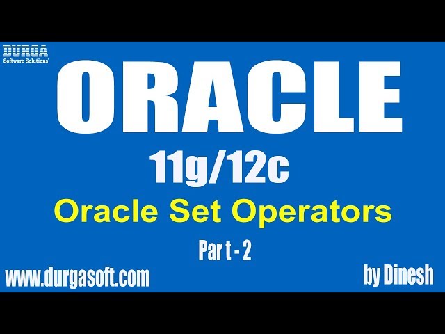 Oracle || Oracle Set Operators Part-2 by dinesh