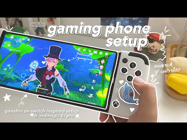 🍃 cute gaming phone setup ft. genshin- REDMAGIC 8s pro, graphics & gameplay, android controller
