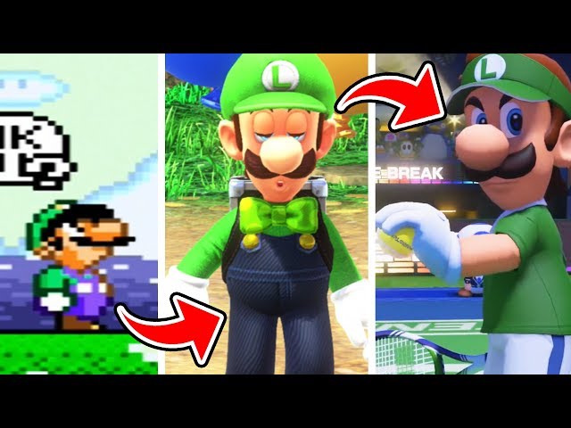 Evolution of Luigi in Mario Games (1983-2018)