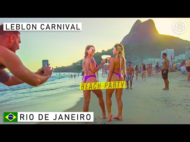 🇧🇷 Carnival Party at Leblon Beach, Rio de Janeiro | THE BEST IN THE WORLD | Brazil Feb 28, 2022 【4K】