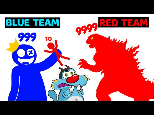 RED TEAM vs BLUE TEAM In Stick War: Hero Tower Defense ft.Oggy