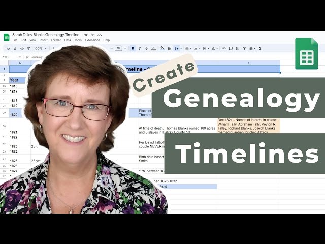 Create Your Genealogy Timeline Using Google Sheets