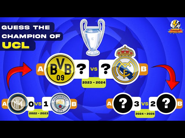 GUESS THE CHAMPIONS OF THE UEFA CHAMPIONS LEAGUE🏆 | FOOTBALL QUIZ 2024