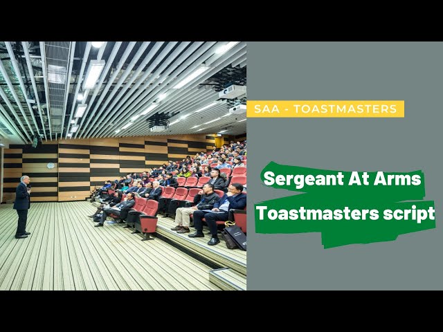 Sergeant At Arms speech | Toastmasters meeting | Online meeting script