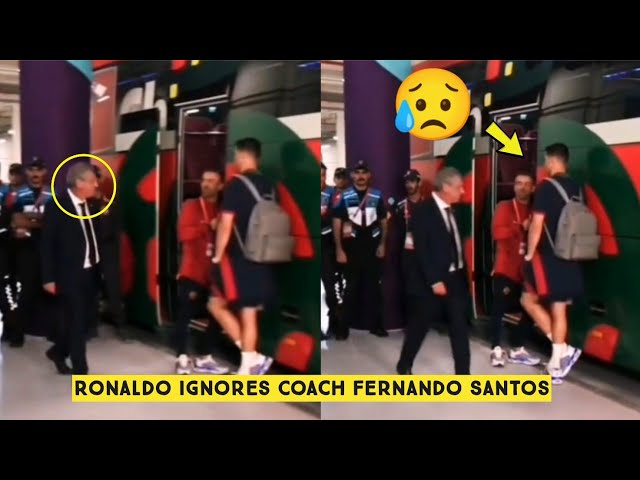 😥 Ronaldo Ignores Coach Fernando Santos After starting on the Bench and Portugal Eliminated